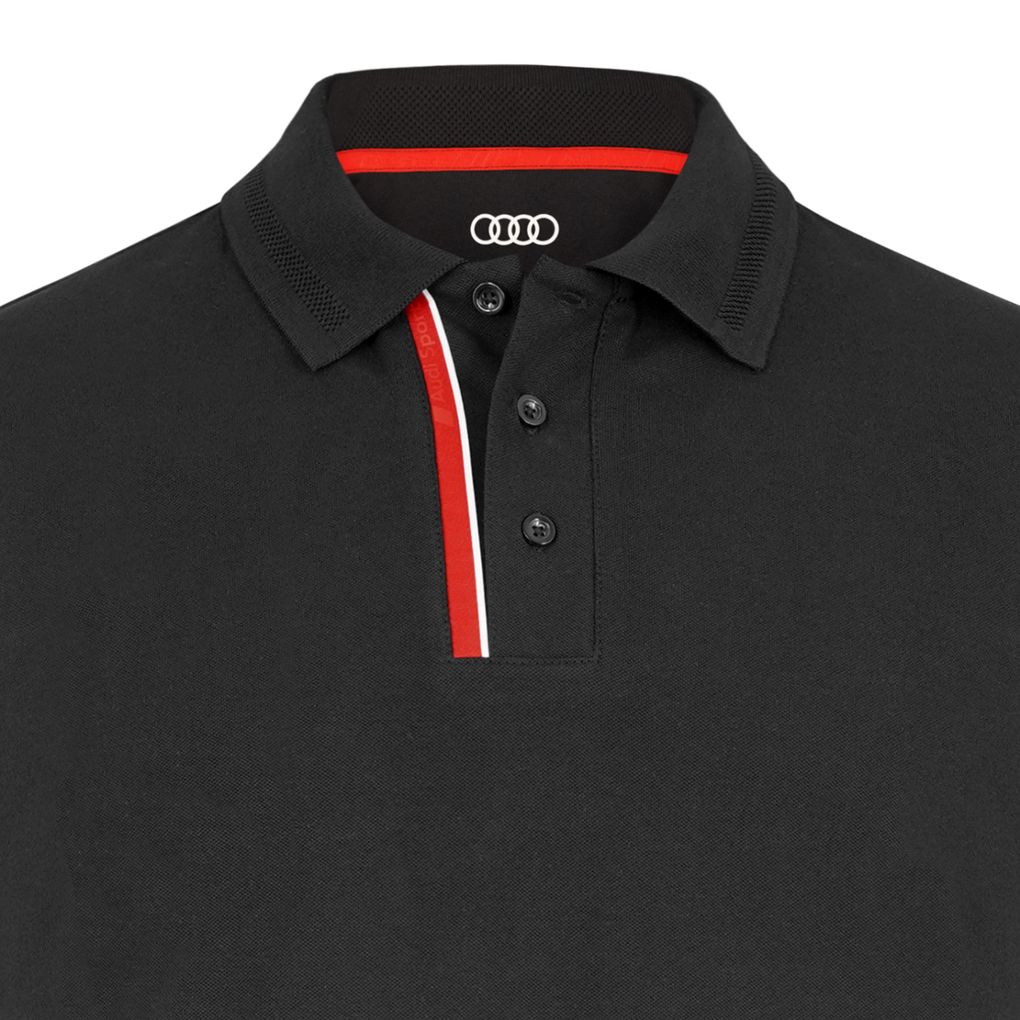 Audi Sport férfi teniszpóló, fekete