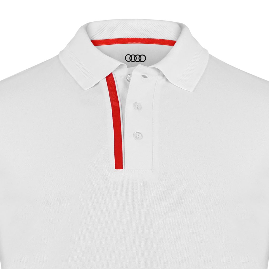 Audi Sport férfi teniszpóló, fehér