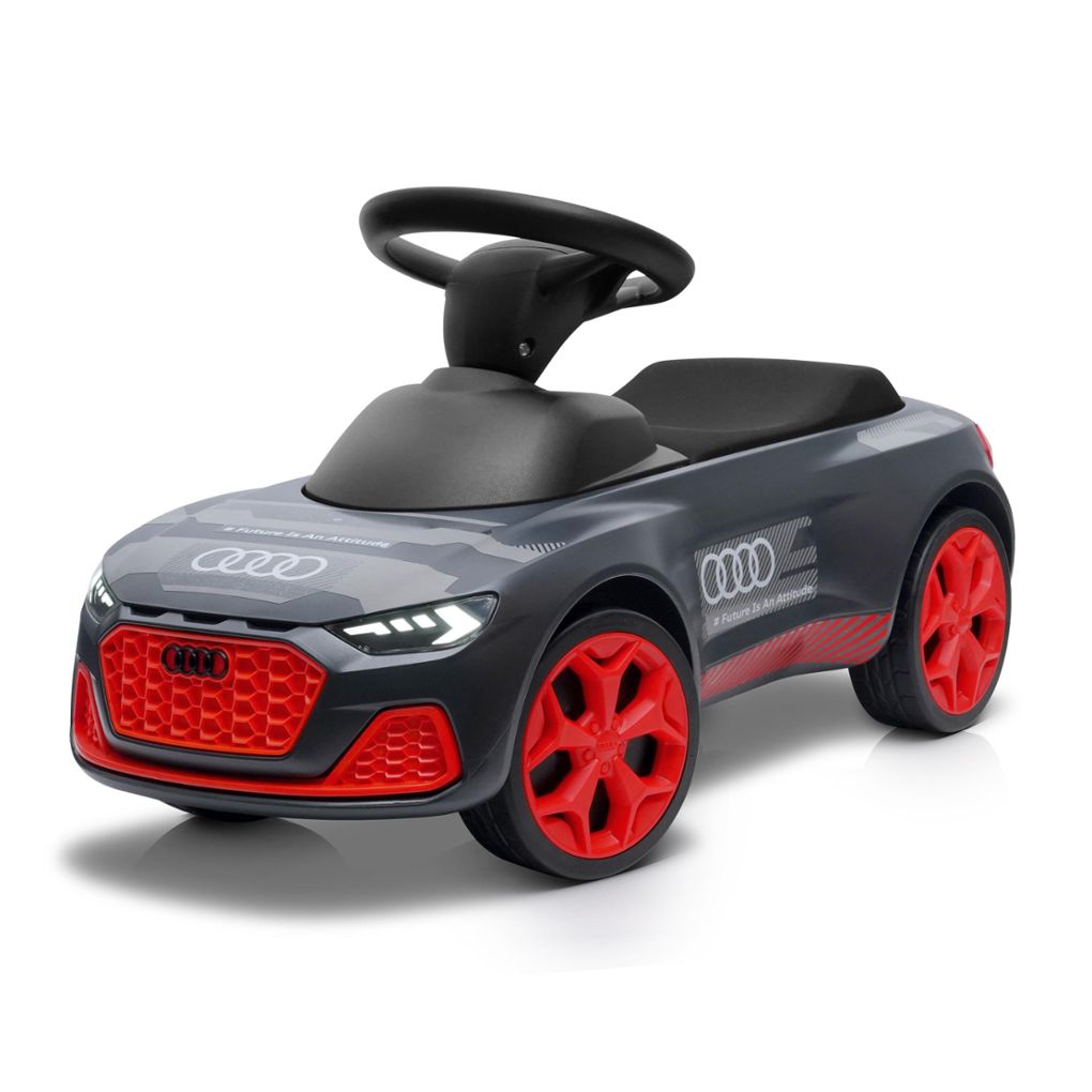 Audi Junior quattro RSQ lábbal hajtható kisautó, antracitszürke