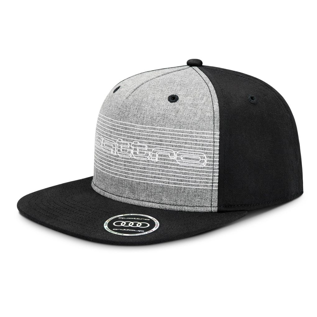 Audi quattro snapback sapka, fekete/szürke