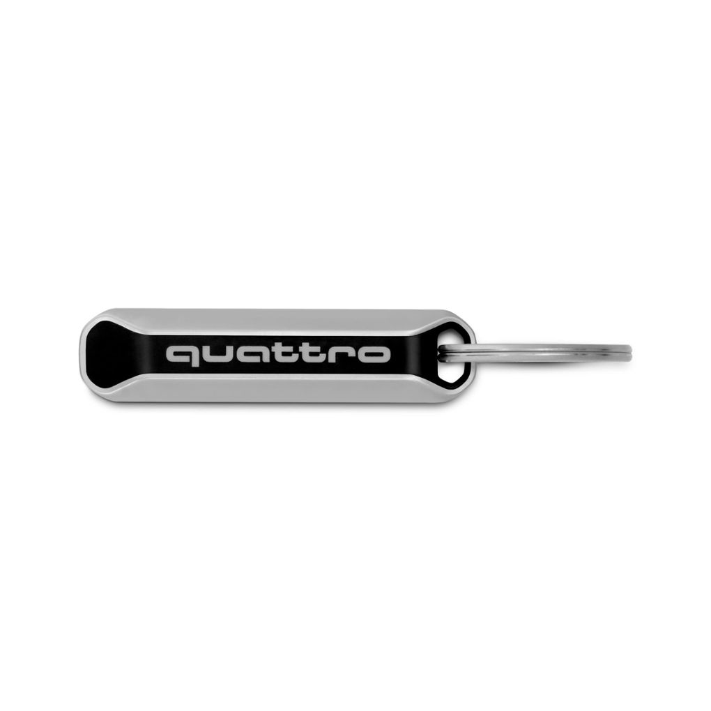 Audi quattro kulcstartó, fekete/ezüst