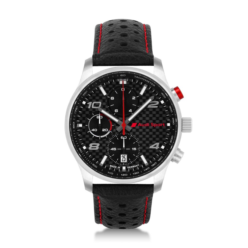 Audi Sport férfi kronográf, ezüst/fekete