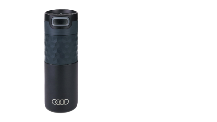 Audi rozsdamentes acél termobögre, fekete