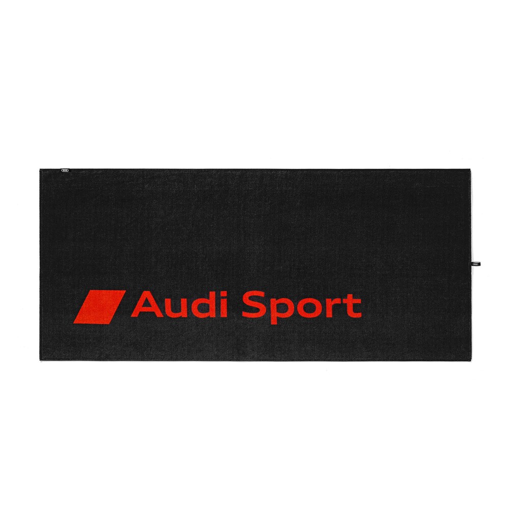 Audi strandtörölköző, 80x180 cm, sötétszürke/piros