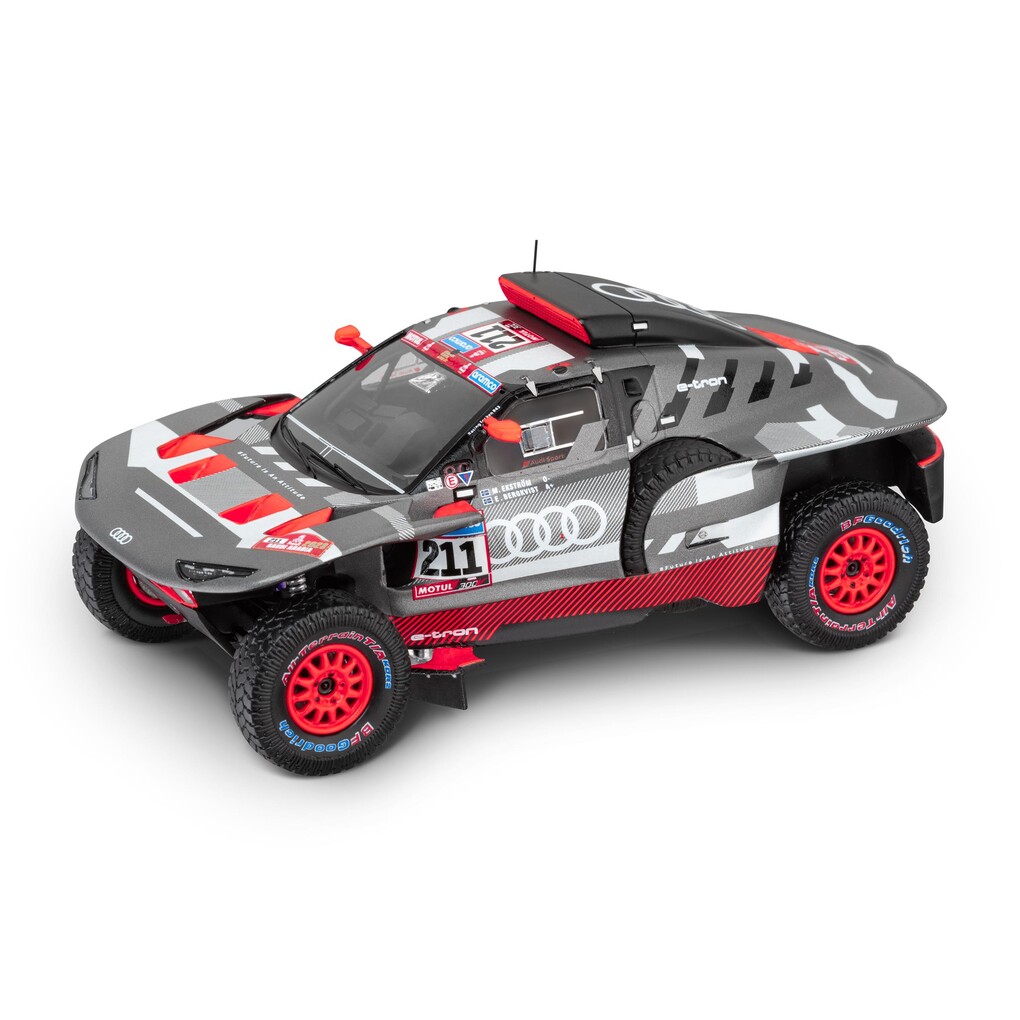 Audi RSQ e-tron modellautó, Dakar 2023, Ekström/Bergkvist, 1:43 méretarány
