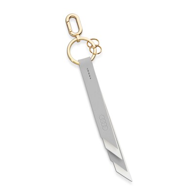 Audi női bőr kulcstartó, szürke/krémszín