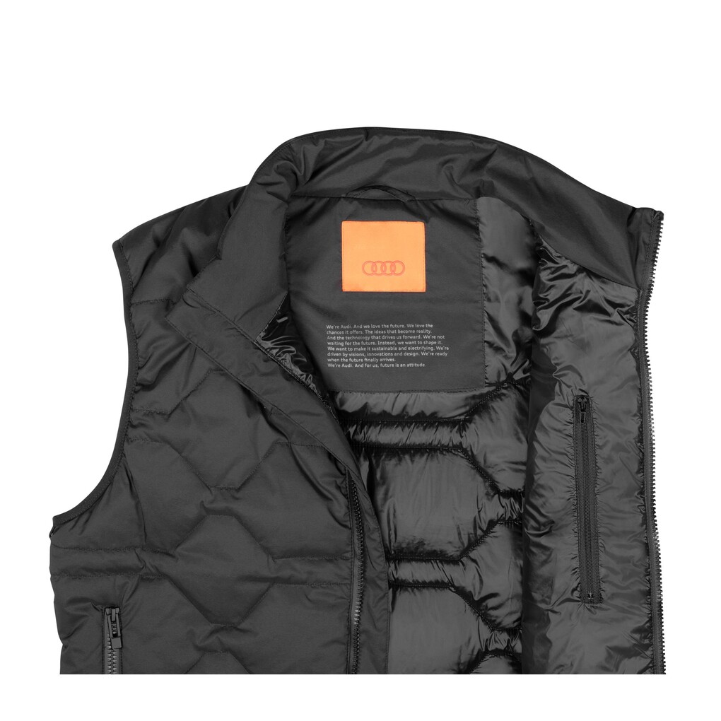 Audi férfi steppelt mellény, fekete