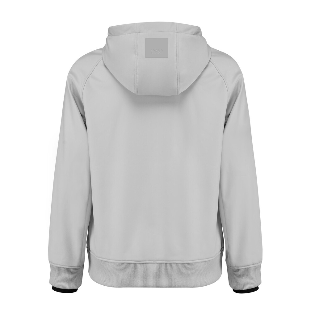 Audi uniszex softshell kapucnis felső, világosszürke
