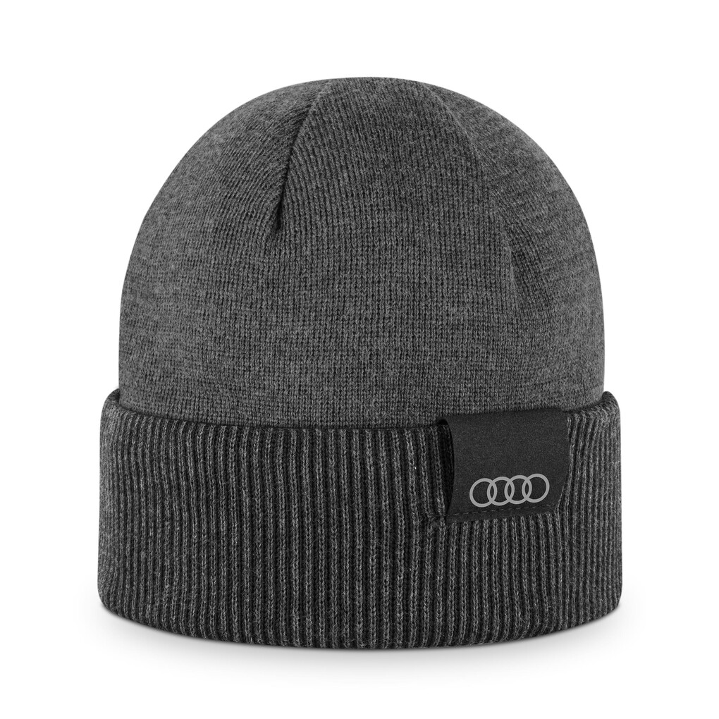 Audi kifordítható kötött sapka, fekete/szürke