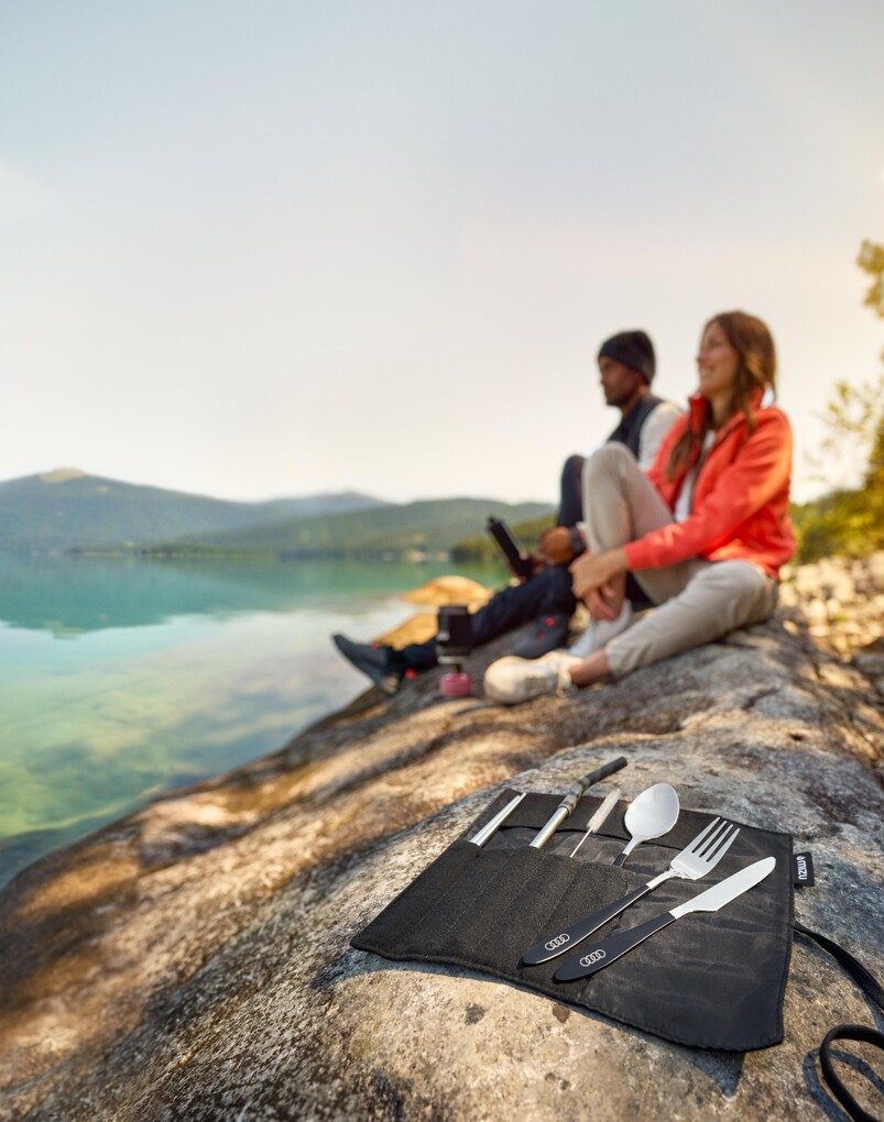 Audi kemping evőeszköz készlet, fekete